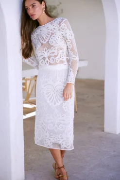MISA Los Angeles KORD SKIRT> Classic White|Matching Sets