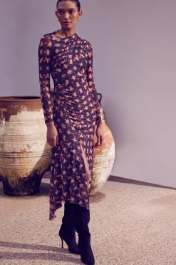 MISA Los Angeles MARINA DRESS> Wedding Guest|Jersey & Mesh