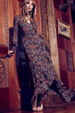 MISA Los Angeles PAMELA DRESS> Wedding Guest|Long-sleeve