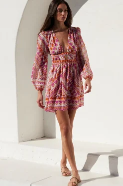 MISA Los Angeles RANA DRESS> Wedding Guest|Long-sleeve
