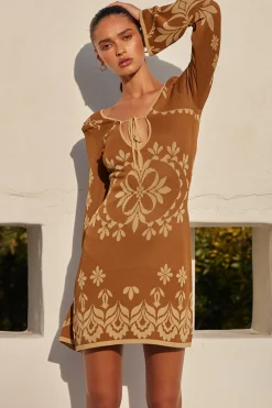 MISA Los Angeles SAHAR DRESS> Knit|Long-sleeve