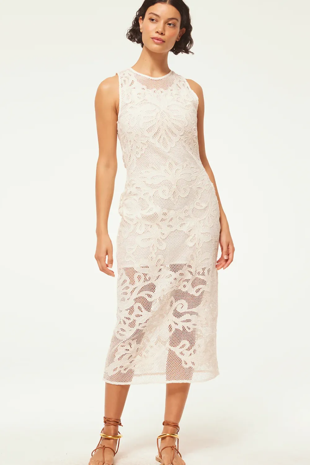 MISA Los Angeles SOFANDEH DRESS> Classic White|Midi