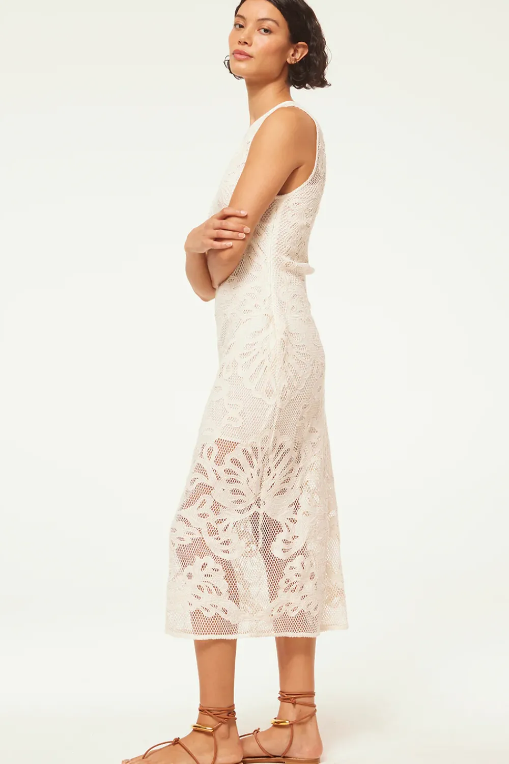 MISA Los Angeles SOFANDEH DRESS> Classic White|Midi